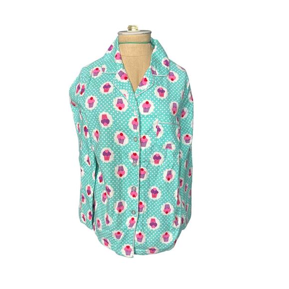 Pajama Mania 100% Cotton Cupcake Print Pajama Set Size Medium - Picture 1 of 5